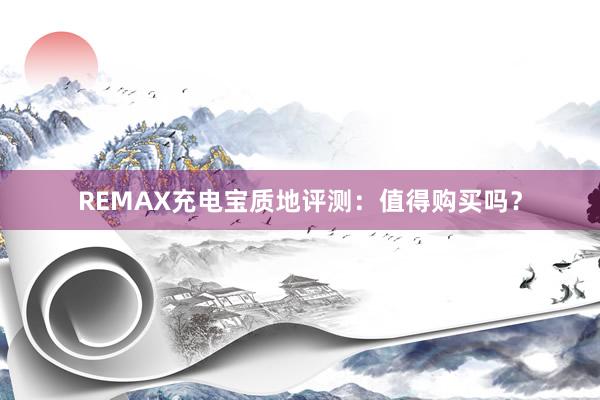 REMAX充电宝质地评测：值得购买吗？